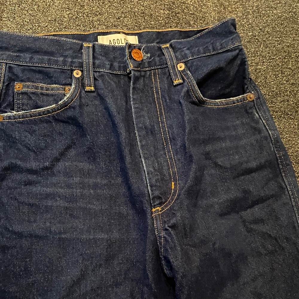 AGOLDE High Rise Stovepipe straight-leg organic jeans  size 24 - Picture 5 of 6